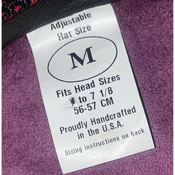 Western Cowboy Hat Red Purple Suede Beaded Band USA Medium EUC Vtg Head N Home - Picture 15 of 15